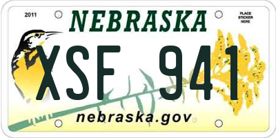 NE license plate XSF941