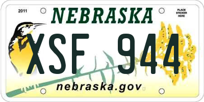 NE license plate XSF944