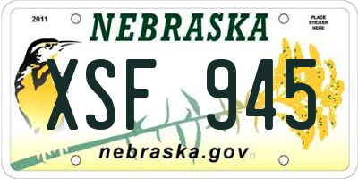 NE license plate XSF945