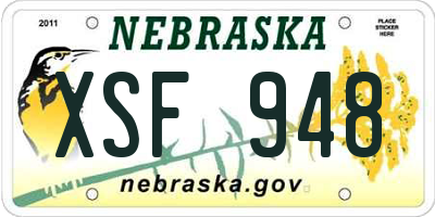 NE license plate XSF948