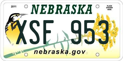 NE license plate XSF953