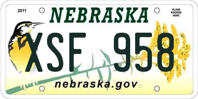 NE license plate XSF958