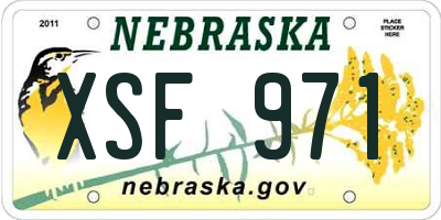 NE license plate XSF971