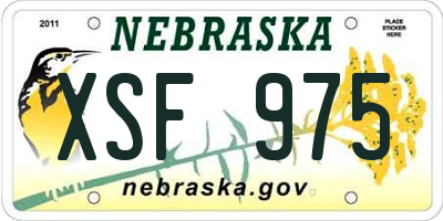 NE license plate XSF975