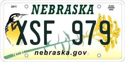 NE license plate XSF979