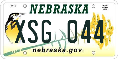 NE license plate XSG044