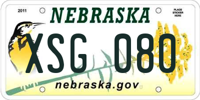 NE license plate XSG080