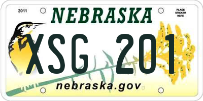 NE license plate XSG201