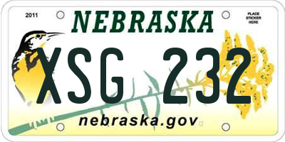 NE license plate XSG232