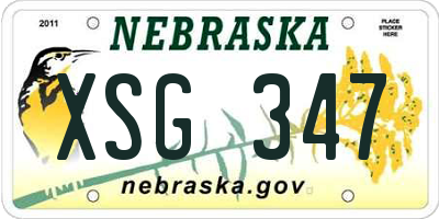 NE license plate XSG347