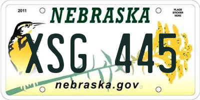 NE license plate XSG445