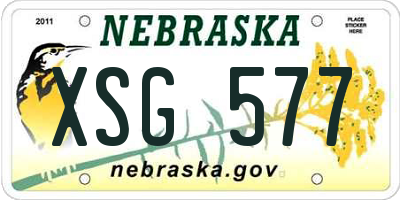NE license plate XSG577