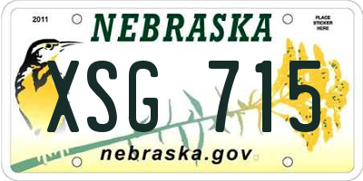 NE license plate XSG715