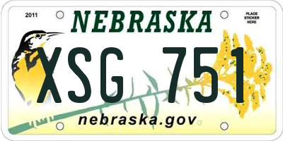 NE license plate XSG751