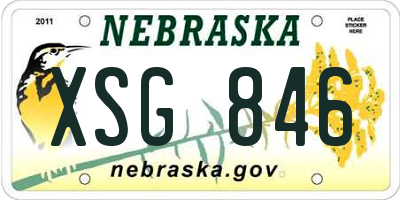 NE license plate XSG846