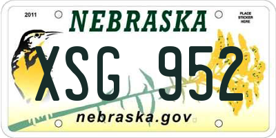 NE license plate XSG952