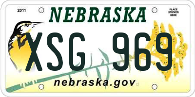 NE license plate XSG969