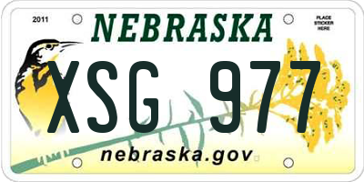 NE license plate XSG977