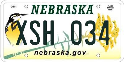 NE license plate XSH034