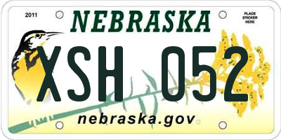 NE license plate XSH052
