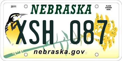 NE license plate XSH087