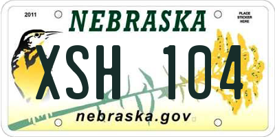 NE license plate XSH104