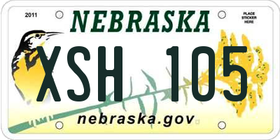NE license plate XSH105