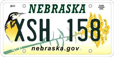 NE license plate XSH158