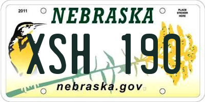 NE license plate XSH190