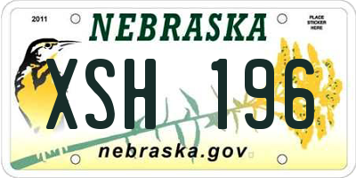 NE license plate XSH196