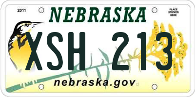 NE license plate XSH213