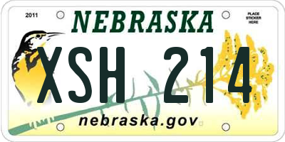NE license plate XSH214