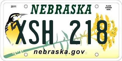 NE license plate XSH218