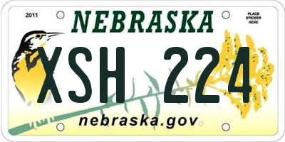 NE license plate XSH224