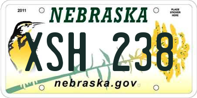 NE license plate XSH238