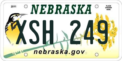 NE license plate XSH249