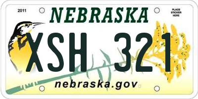 NE license plate XSH321