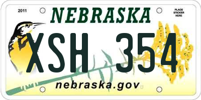 NE license plate XSH354