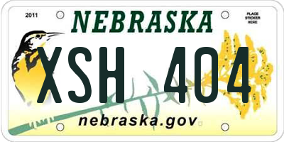 NE license plate XSH404
