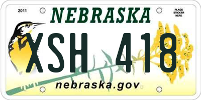 NE license plate XSH418