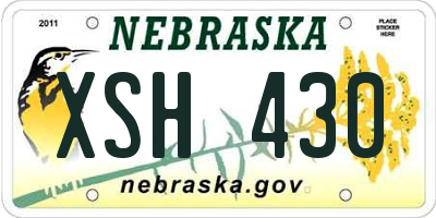 NE license plate XSH430