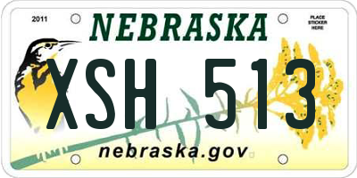 NE license plate XSH513