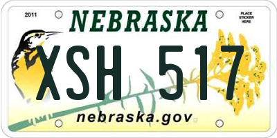 NE license plate XSH517