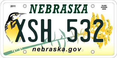 NE license plate XSH532