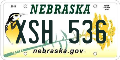 NE license plate XSH536