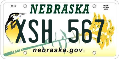 NE license plate XSH567