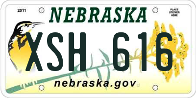 NE license plate XSH616