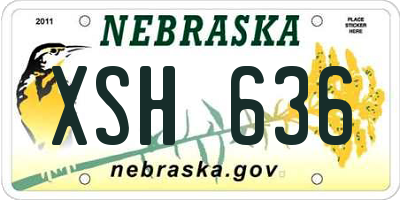 NE license plate XSH636
