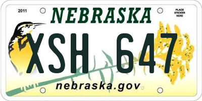 NE license plate XSH647