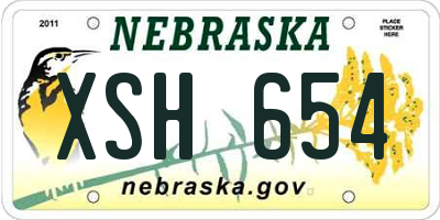 NE license plate XSH654